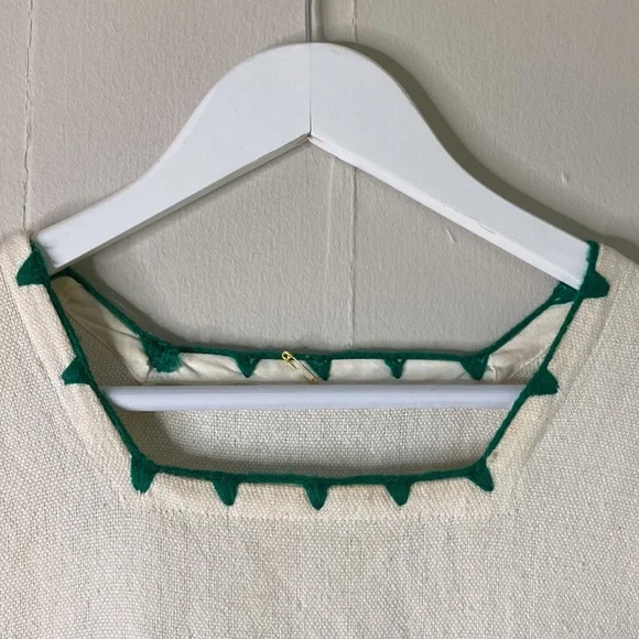 Vintage cream wool blend Mexican dress maxi - Picture 6 of 10